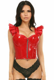 Daisy Corsets Lavish Red Patent Bustier Top w/Ruffle Sleeves