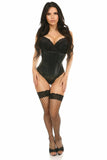 Daisy Corsets Lavish Wet Look Under Bust Corset Black w/Lace Overlay - Flyclothing LLC