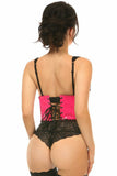 Daisy Corsets Lavish Neon Pink Patent Open Cup Underwire Waist Cincher - Flyclothing LLC