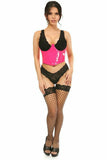 Daisy Corsets Lavish Neon Pink Patent Open Cup Underwire Waist Cincher - Flyclothing LLC