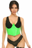 Daisy Corsets Lavish Neon Green Patent Open Cup Underwire Waist Cincher