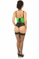 Lavish Neon Green Patent Open Cup Underwire Waist Cincher - Flyclothing LLC