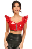 Daisy Corsets Lavish Red Patent Underwire Bustier Top w/Removable Ruffle Sleeves