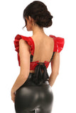 Daisy Corsets Lavish Red Patent Underwire Bustier Top w/Removable Ruffle Sleeves - Flyclothing LLC