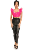 Daisy Corsets Lavish Hot Pink Patent Underwire Bustier Top w/Removable Ruffle Sleeves - Flyclothing LLC