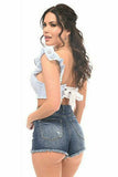 Daisy Corsets Lavish Lt Blue Eyelet Underwire Bustier Top w/Removable Ruffle Sleeves - Flyclothing LLC