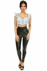 Daisy Corsets Lavish Lt Blue Eyelet Underwire Bustier Top w/Removable Ruffle Sleeves - Flyclothing LLC