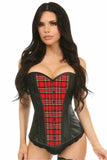 Daisy Corsets Lavish Red Plaid & Wet Look Overbust Corset