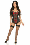 Daisy Corsets Lavish Red Plaid & Wet Look Overbust Corset - Flyclothing LLC