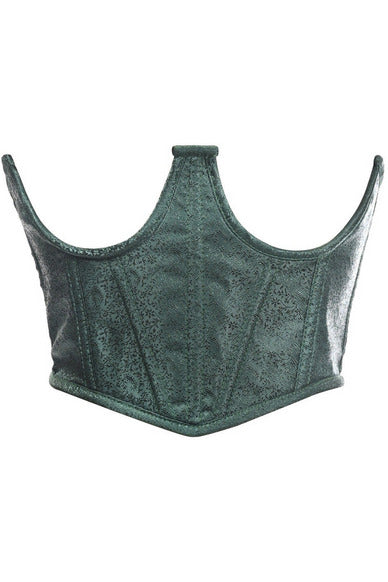 Daisy Corsets Lavish Dark Green Brocade Open Cup Waist Cincher