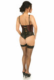 Daisy Corsets Lavish Dark Brown Brocade Open Cup Waist Cincher - Flyclothing LLC