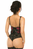 Daisy Corsets Lavish Pink Plaid Satin Open Cup Waist Cincher - Flyclothing LLC