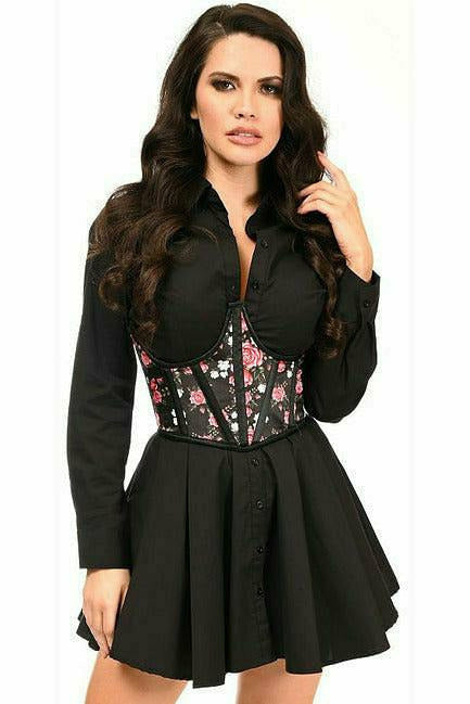 Daisy Corsets Lavish Floral Satin Open Cup Waist Cincher