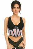 Daisy Corsets Lavish Sheer Lavender Lace & Faux Leather Open Cup Waist Cincher