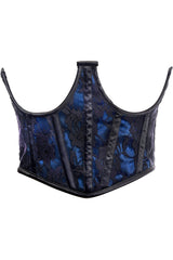 Daisy Corsets Lavish Blue w/Black Lace Overlay Open Cup Waist Cincher