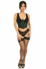 Daisy Corsets Lavish Green w/Black Lace Overlay Open Cup Waist Cincher - Flyclothing LLC