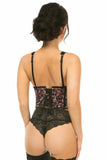 Daisy Corsets Lavish Pink w/Black Lace Overlay Open Cup Waist Cincher - Flyclothing LLC