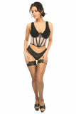 Daisy Corsets Lavish Lt Pink Fishnet Underwire Open Cup Waist Cincher - Flyclothing LLC