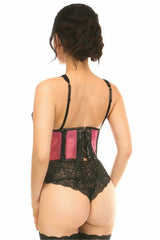 Daisy Corsets Lavish Pink Fishnet Underwire Open Cup Waist Cincher - Flyclothing LLC