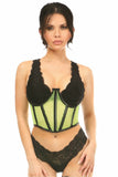 Daisy Corsets Lavish Neon Green Fishnet Underwire Open Cup Waist Cincher