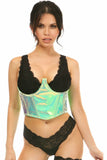 Daisy Corsets Lavish Mint Green Holo Open Cup Underwire Waist Cincher