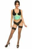 Daisy Corsets Lavish Mint Green Holo Open Cup Underwire Waist Cincher - Flyclothing LLC