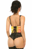 Daisy Corsets Lavish Pink/Yellow Holo Open Cup Underwire Waist Cincher - Flyclothing LLC