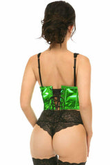 Lavish Green Holo Open Cup Underwire Waist Cincher - Flyclothing LLC