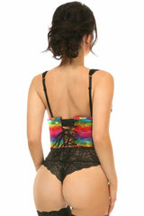 Daisy Corsets Lavish Rainbow Glitter PVC Open Cup Underwire Waist Cincher - Flyclothing LLC