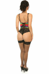 Daisy Corsets Lavish Rainbow Glitter PVC Open Cup Underwire Waist Cincher - Flyclothing LLC