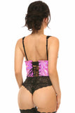 Lavish Fuchsia Holo Open Cup Underwire Waist Cincher - Flyclothing LLC