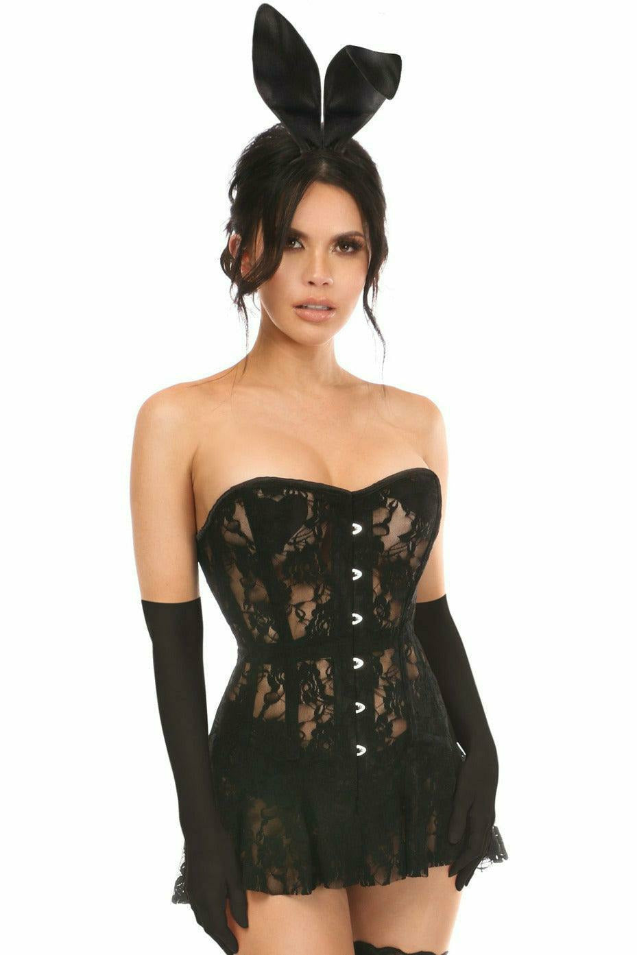 Daisy Corsets Lavish 4 PC Sexy Black Bunny Costume - Flyclothing LLC