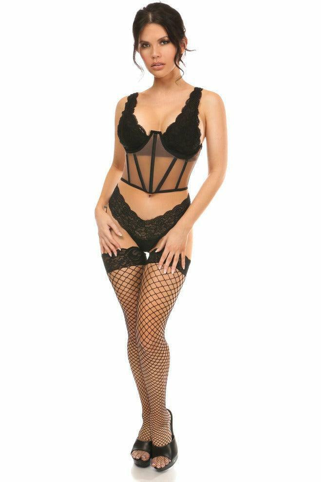 Lavish Mocha Mesh Open Cup Waist Cincher - Flyclothing LLC