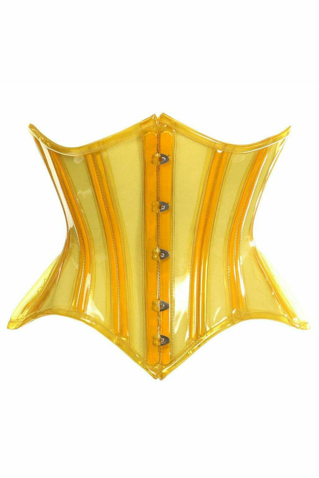 Daisy Corsets Lavish Yellow Clear Curvy Underbust Waist Cincher Corset - Flyclothing LLC