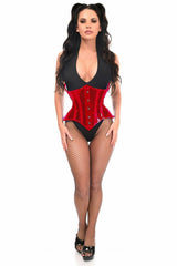 Daisy Corsets Lavish Red Clear Curvy Underbust Waist Cincher Corset - Flyclothing LLC