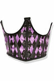 Daisy Corsets Lavish Black & Purple Diamond Satin Open Cup Waist Cincher