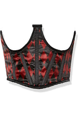 Lavish Black & Red Diamond Satin Open Cup Waist Cincher - Flyclothing LLC