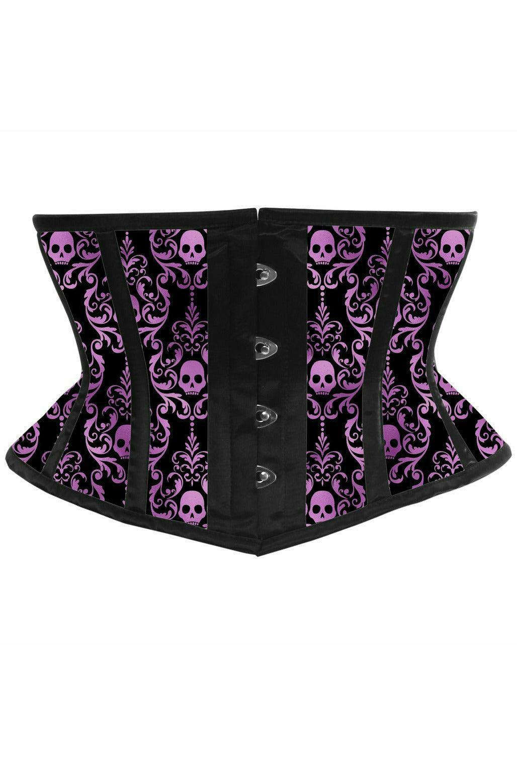 Lavish Purple & Black Waist Cincher Corset - Flyclothing LLC