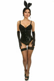 Daisy Corsets Lavish 4 PC Black Vinyl Bunny Corset Costume