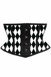 Daisy Corsets Lavish Black & White Diamond Waist Cincher Corset