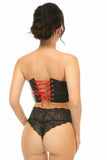 Lavish Black Faux Leather w/Red Lace-Up Bustier - Flyclothing LLC