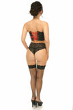 Lavish Black Faux Leather w/Red Lace-Up Bustier - Flyclothing LLC