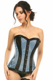 Lavish Lt Blue Burlesque Overbust Corset - Flyclothing LLC