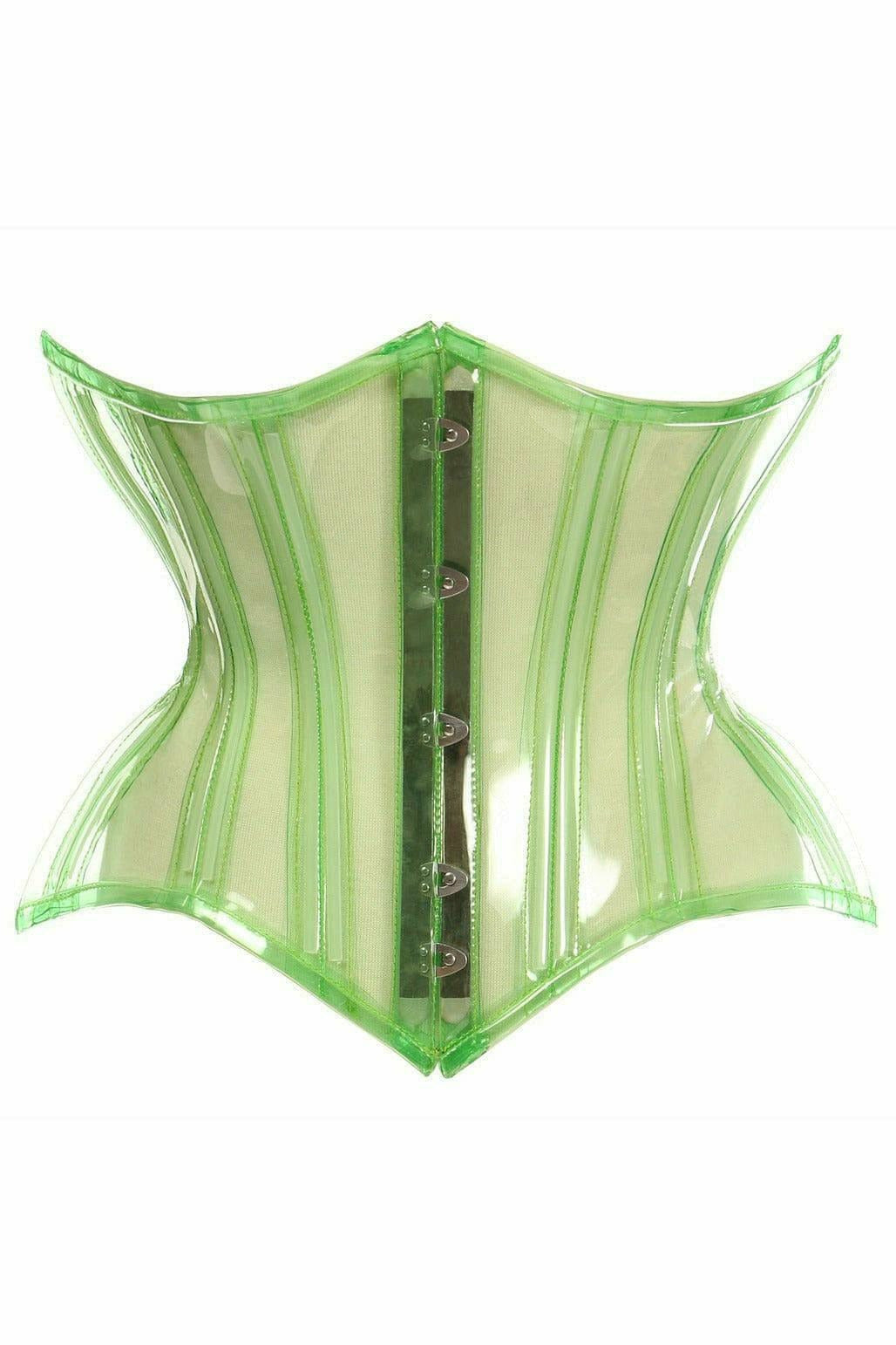 Daisy Corsets Lavish Green Clear Curvy Underbust Waist Cincher Corset - Flyclothing LLC