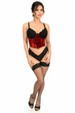 Daisy Corsets Lavish Red Velvet Underwire Waist Cincher Corset - Flyclothing LLC