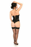 Daisy Corsets Lavish Black Velvet Underwire Waist Cincher Corset - Flyclothing LLC