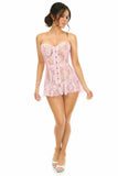 Daisy Corsets Lavish Lt Pink Sheer Lace Corset Dress - Flyclothing LLC