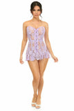 Daisy Corsets Lavish Lt Purple Sheer Lace Corset Dress - Flyclothing LLC