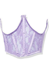 Lavish Lavender Sheer Lace Underwire Waist Cincher Corset - Flyclothing LLC