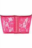 Lavish Fuchsia Sheer Lace Underwire Waist Cincher Corset - Flyclothing LLC